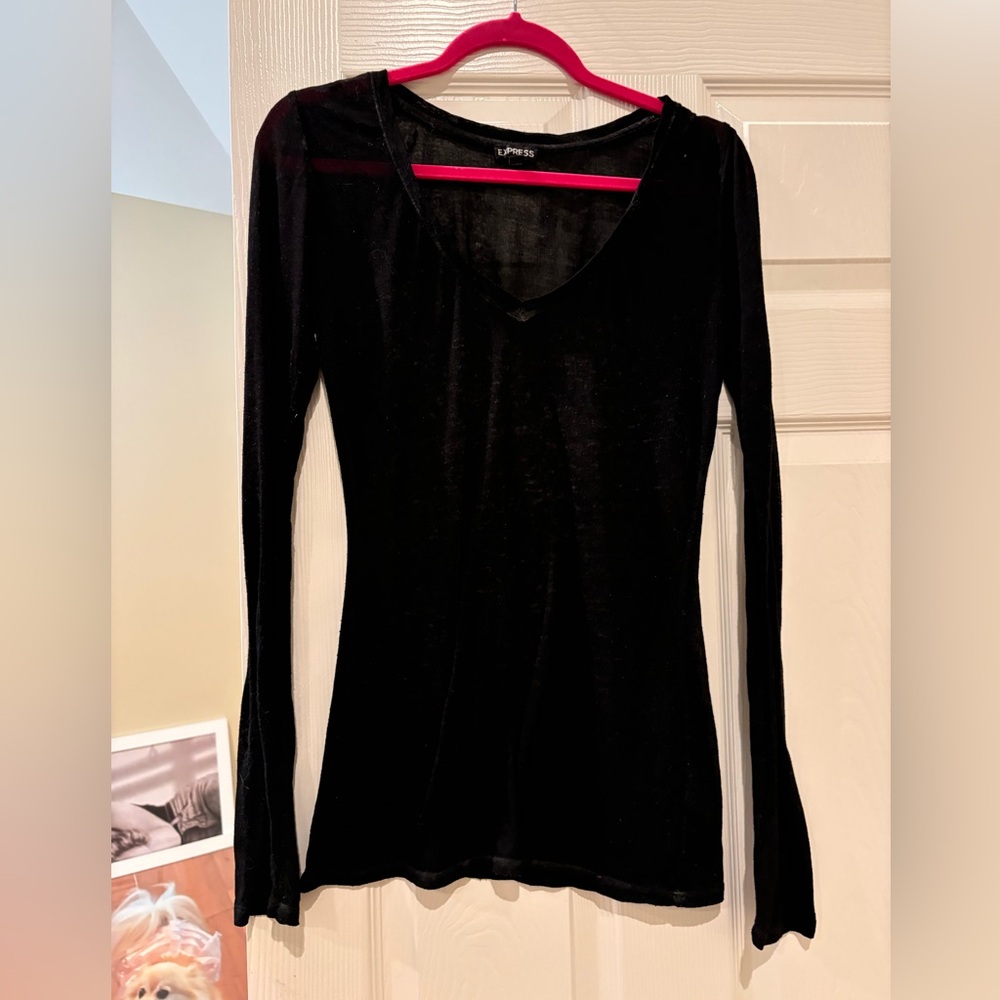 EXPRESS SHEER LS top SZ: Medium